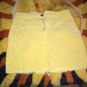 yellow corduroy mini skirt